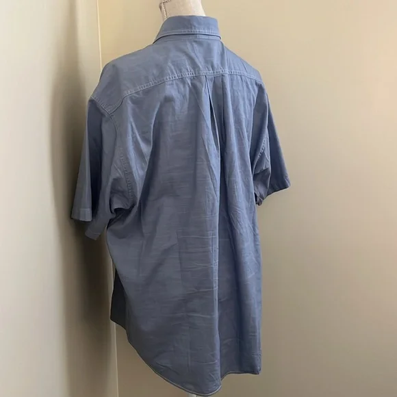 Roundtree & Yorke Blue Casual Button Down Shirt - Picture 9 of 13